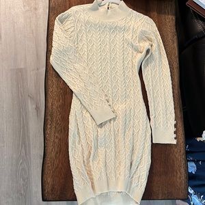 Crème fashion nova sweater dress dress